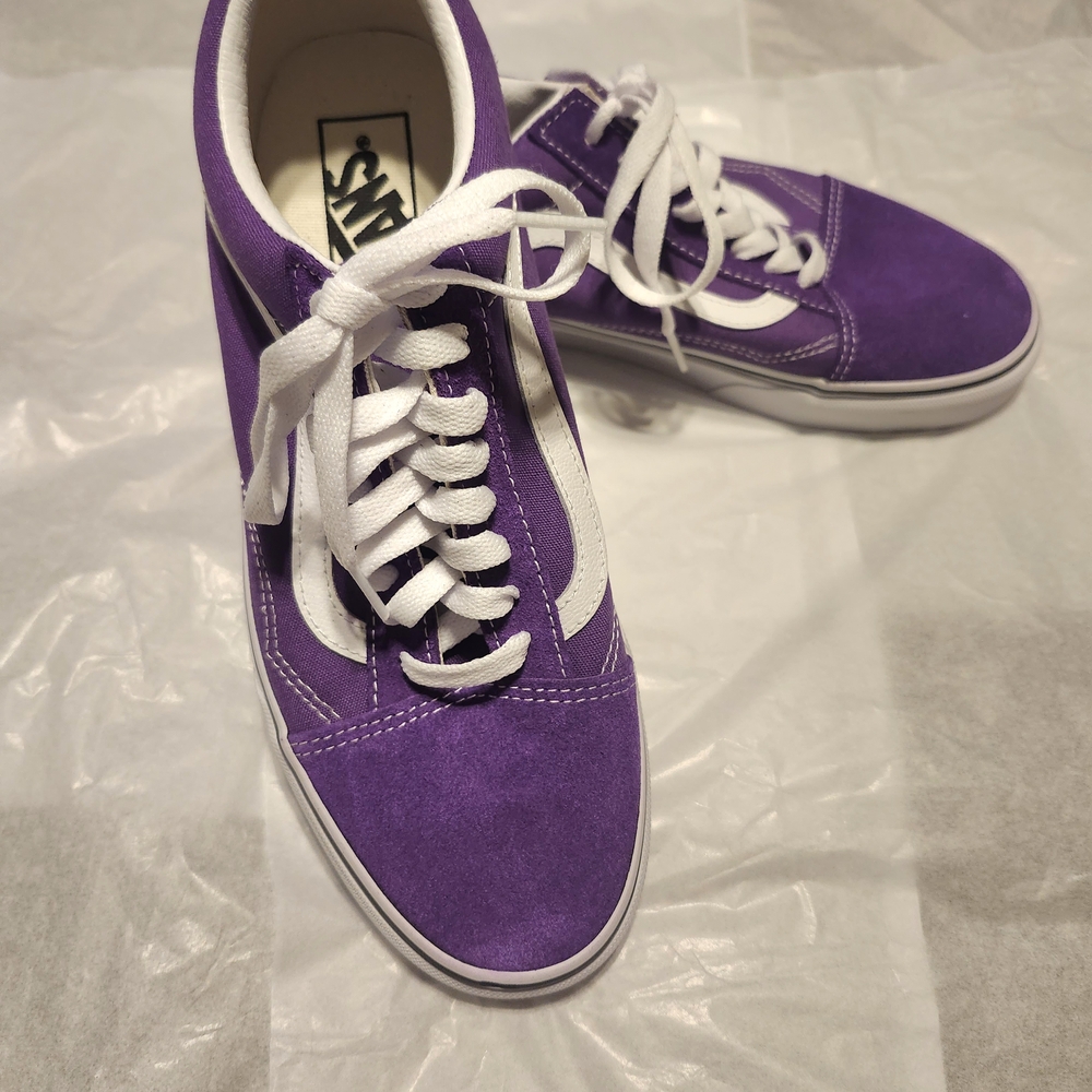 Vans Purple and White Classic Sneakers